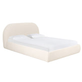 Bara Cream Textured Velvet Queen Bed Model: TOV-B68876